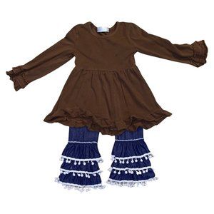 Girl's Orange Poppy Boutique Outfit